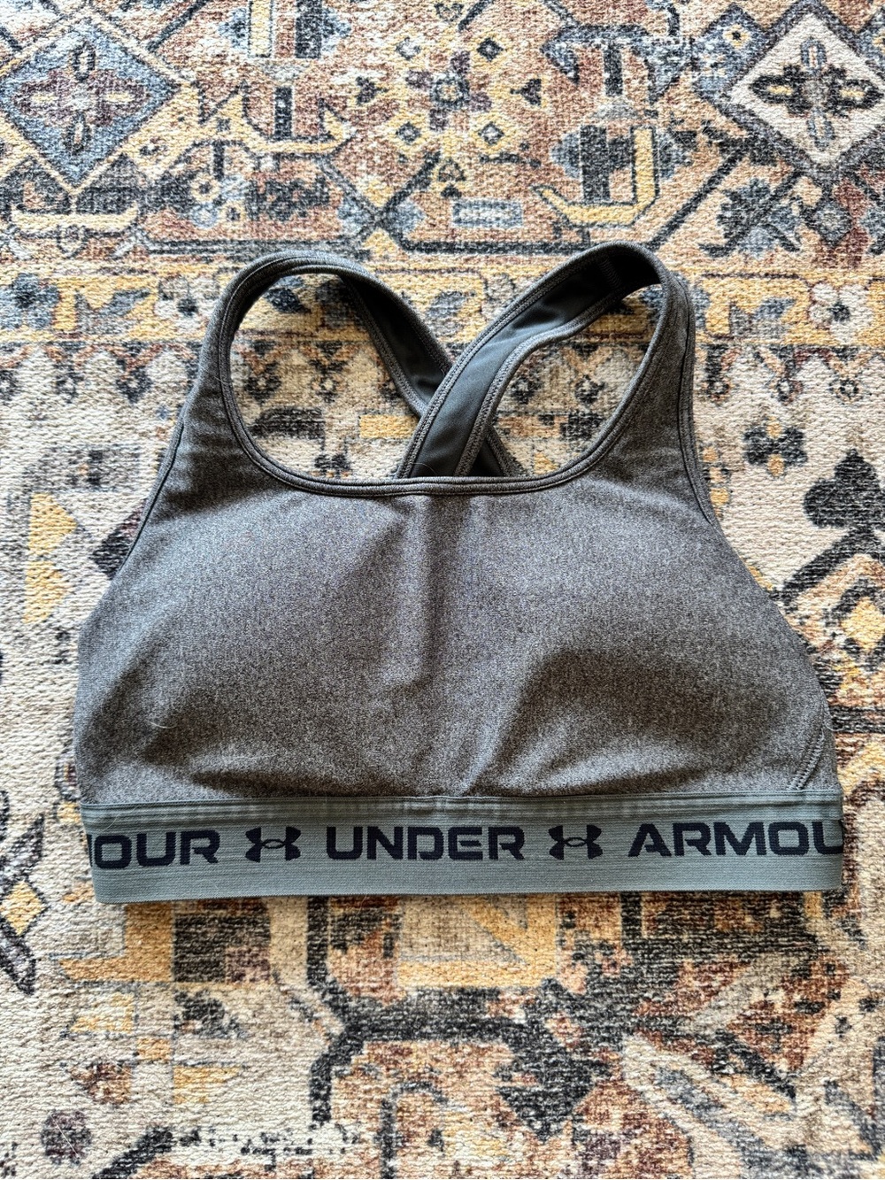Under Armour Heather Gray Crossback Sports Bra